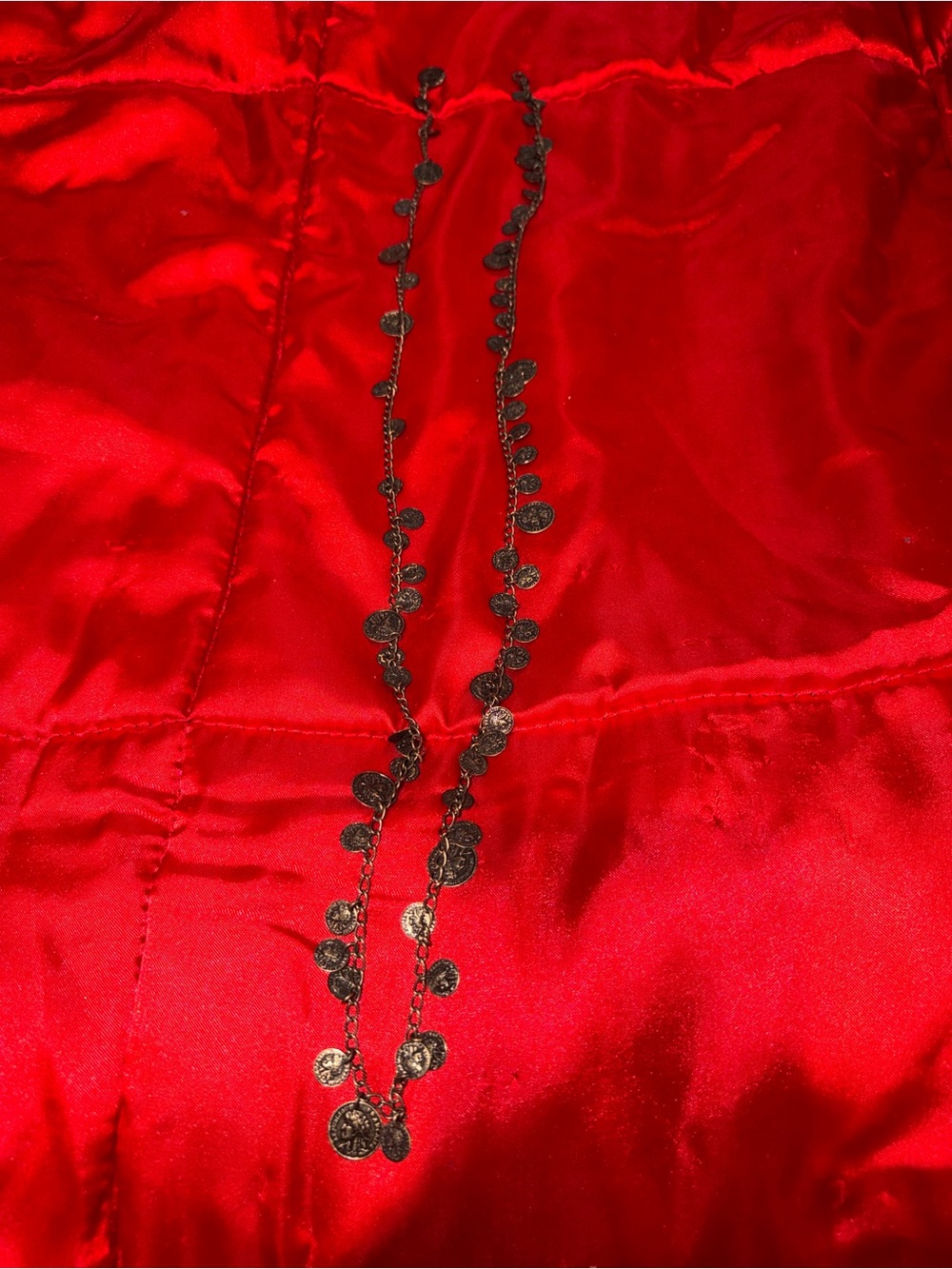 Delicate Coin Station Necklace in Antique Gold